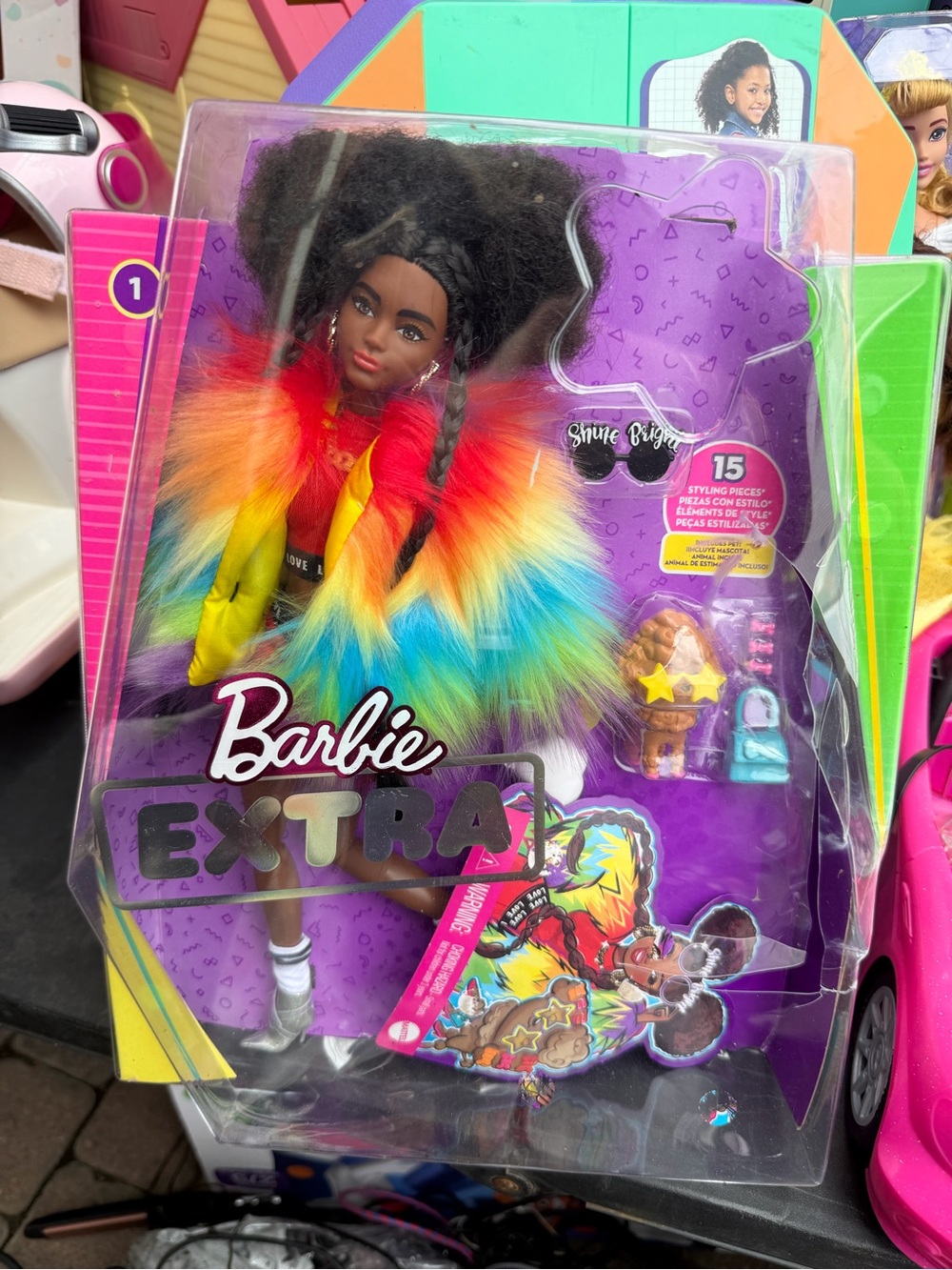 Barbie Extra Rainbow Faux-Fur Jacket Doll - Barbie